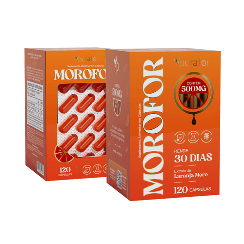 Morofor Suplemento com Laranja Moro e Picolinato de Cromo - 120 Cápsulas | Purafor